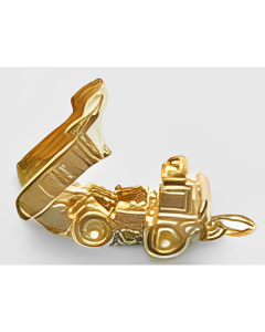 10K Yellow Gold 3D Dump Truck Charm