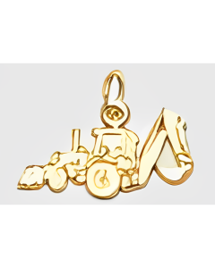 10K Yellow Gold Back Hoe Truck Charm