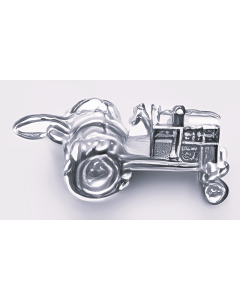 Silver 3D Tractor Charm