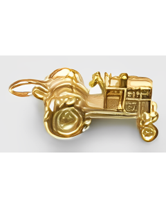 10K Yellow Gold 3D Tractor Charm