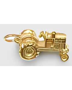 10K Yellow Gold 3D Tractor Charm