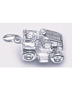 Silver 3D Riding Lawnmower Charm