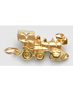 10K Yellow Gold 3D Train/Locomotive Charm
