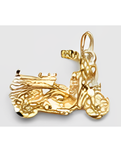 10K Yellow Gold 3D Motor Bike Charm