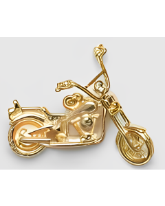 10K Yellow Gold 3D Motorcycle Charm