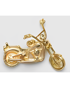 10K Yellow Gold 3D Motorcycle Pendant