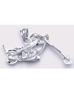 Silver 3D Motorcycle Pendant