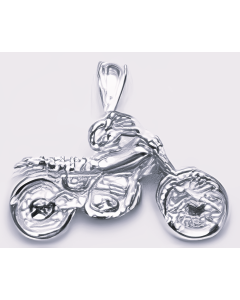 Silver 3D Motorcycle Pendant