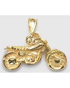 10K Yellow Gold 3D Motorcycle Charm
