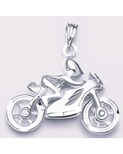 Silver 3D Motorcycle Pendant