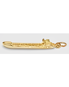 10K Yellow Gold 3D Lake Freighter Charm