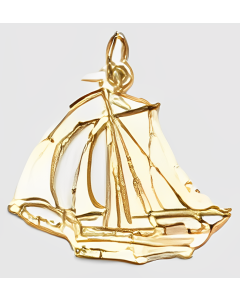 10K Yellow Gold Sailboat Pendant