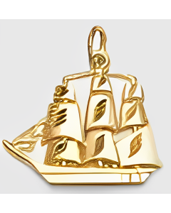 10K Yellow Gold Sailboat Pendant