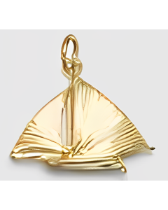 10K Yellow Gold 3D Dinghy Boat Pendant