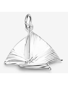 Silver 3D Dinghy Boat Pendant