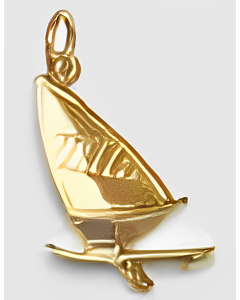 10K Yellow Gold Windsurfer Boat Pendant