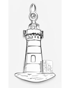 Silver Lighthouse Charm