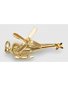 10K Yellow Gold 3D Helicopter Charm