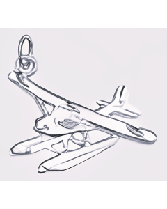 Silver Sea Airplane Charm