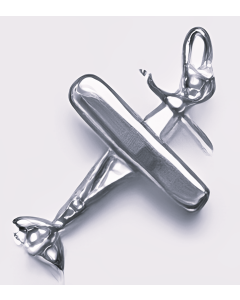 Silver 3D Plane Charm