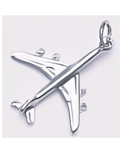 Silver 3D DC8-707 Airplane Charm