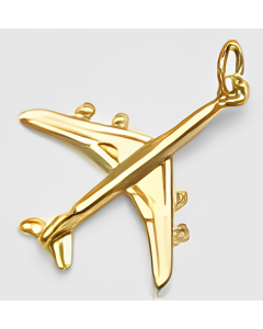 10K Yellow Gold 3D DC8-707 Airplane Charm