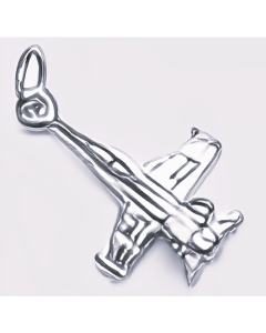 Silver 3D Fighter Jet Charm