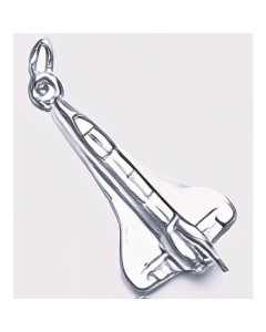 Silver 3D Space Shuttle Rocket Charm