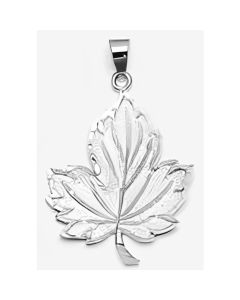 10K White Gold Large Maple Leaf Pendant