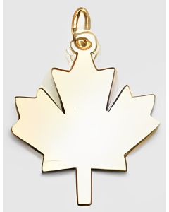 10K Yellow Gold Plain Maple Leaf Pendant