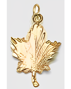 10K Yellow Gold Fancy Maple Leaf Pendant