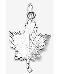 Silver Fancy Maple Leaf Charm