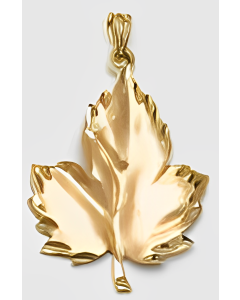 10K Yellow Gold Large Maple Leaf Pendant