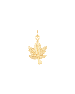 10K Yellow Gold Maple Leaf Charm