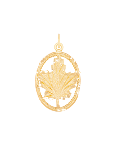 10K Yellow Gold Maple Leaf Charm