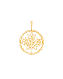 10K Yellow Gold Maple Leaf Pendant