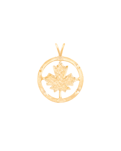 10K Yellow Gold Maple Leaf Pendant