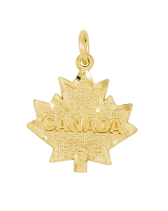 10K Yellow Gold Maple Leaf Charm