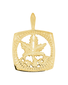 10K Yellow Gold Maple Leaf Pendant