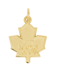 10K Yellow Gold "I Love Maple Leafs" Charm