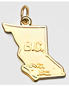 10K Yellow Gold British Columbia Map Charm