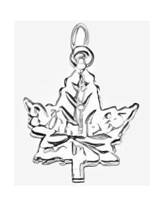 Silver "Winnipeg" Maple Leaf Charm