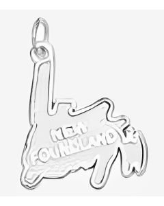 Silver Newfoundland Map Charm