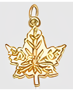 10K Yellow Gold "Newfoundland" Maple Leaf Charm