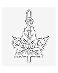 Silver "Dartmouth" Maple Leaf Charm