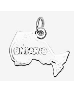 Silver Ontario Map Charm