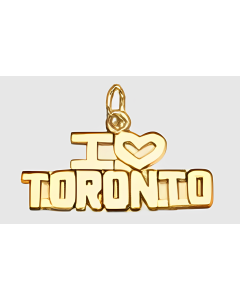 10K Yellow Gold I Love Toronto Charm