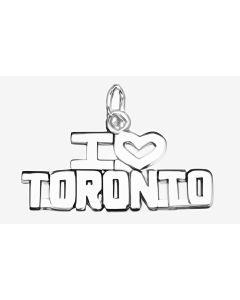 10K White Gold I Love Toronto Charm