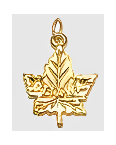 10K Yellow Gold "Ottawa" Maple Leaf Charm