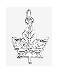 Silver "Ottawa" Maple Leaf Charm